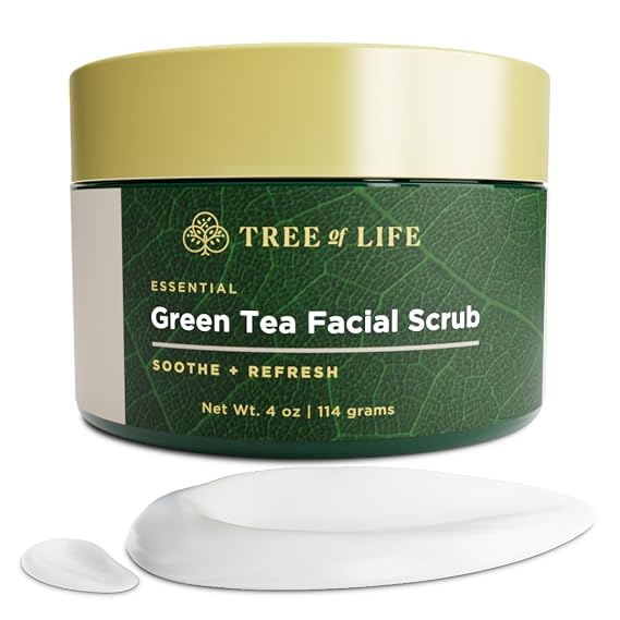 Tree of Life Exfoliating Facial Scrub, Green Tea Face Scrub, 4 Oz | Exfoliating green tea facial scrub. Antioxidant-rich face scrub gently cleanses and renews skin for clear skin.