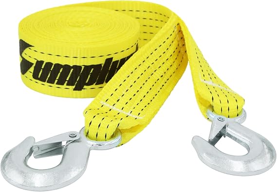 2" x20ft Tow Straps with Hooks Heavy Duty, 15,000 lbs Capacity