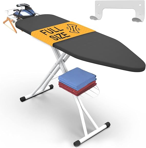 Xabitat Ironing Board 43" x 13" Foldable with Wall Hanger, Full Size