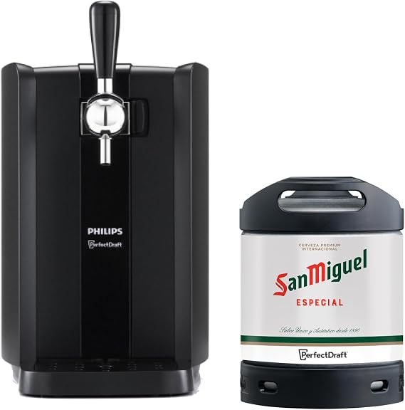 PerfectDraft Black beer bundle with San Miguel 6L keg, Philips home dispenser.