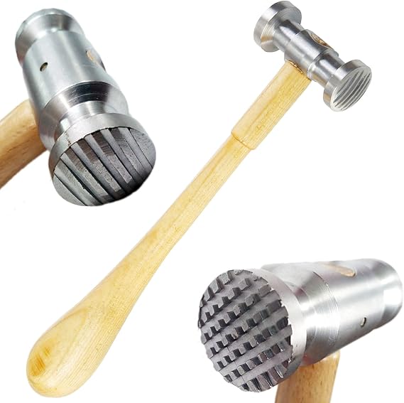 Texturing Hammer, Square and Checkered Wooden Handle