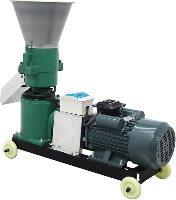 Animal Feed Pellet Mill Machine 6MM Holes Pellet Electric Feed Pelletizer with 2 Head Rollers 150KG/H Capacity 220V 3KW