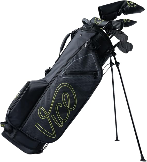 Vice Golf Men's Boost Complete Club Set with Golf Bag (Right Hand) (Black/Lime, Graphite)