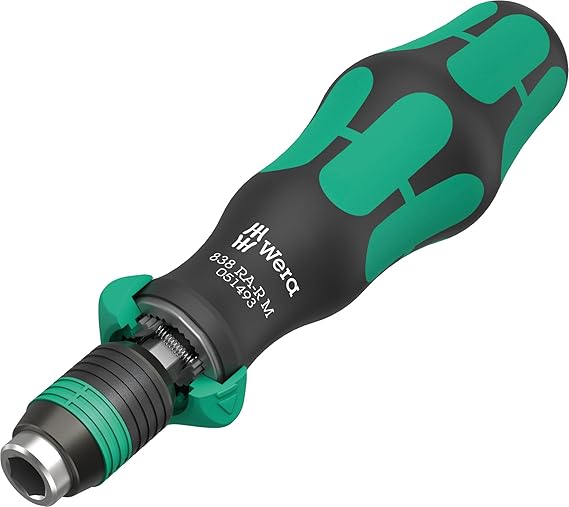 WERA - 05051493001-838 RA-R M Bitholding Screwdriver with Ratchet functionality, 1/4", 1/4" x 123.5 mm