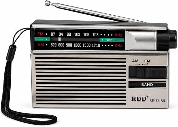 RD-331RG Şarjlı Cep Radyosu FM/AM 2 Bant Taşınabilir Radyo Type-C Şarjlı 2xAA Pil Destekli Kulaklık Girişli Deprem Acil Durum Radyosu