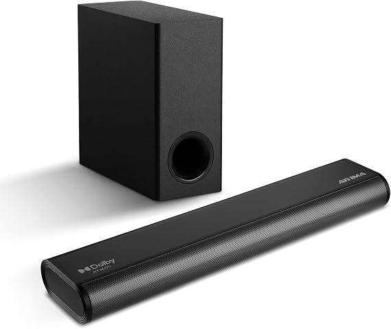 AIYIMA S07 Sound Bars with 5 Subwoofer, 2.1 Ch Soundbar with Dolby Atmos, 3D Surround Sound System for Bluetooth TV Speakers with Optical, ARC, AUX and Bluetooth Inputs
