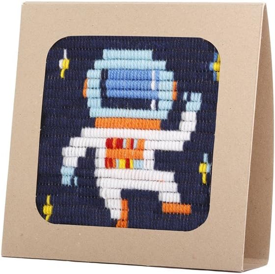 Sozo DIY Astronaut Needlepoint Kit for Beginners – Easy Space Craft Kit for Teens & Adults – Fun Embroidery Set with Yarn, Canvas & Needle