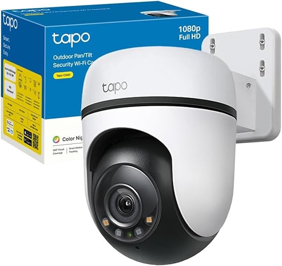 Tapo C500, 1080P Full HD Dış Mekan Wi-Fi Güvenlik Kamerası, Hareket Tespit/Takibi, 360°, IP65 Su Geçirmez, Gece Görüşü, Çift Yönlü Ses, Bulut/Yerel Depolama, Sesli ve Işıklı Alarm