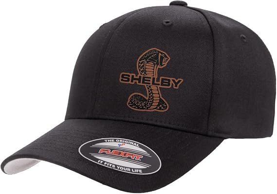 Shelby Cobra Snake Logo Side Panel Leather Laser Engraved Patch Athletic Baseball Fitted Hat Cap