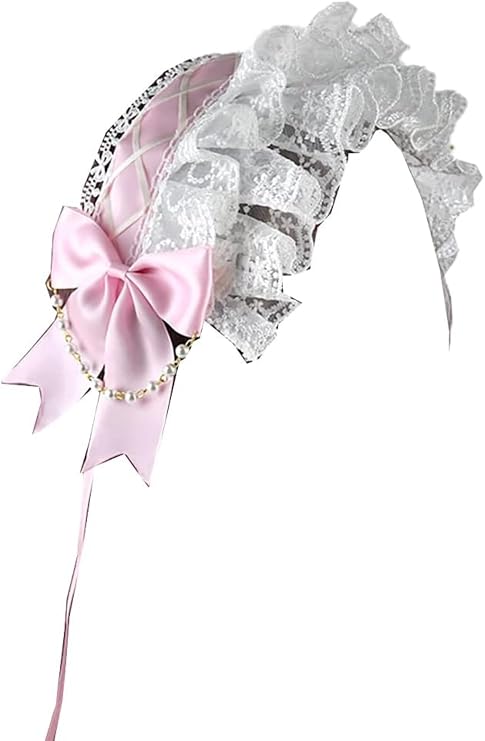 Faux Fur Ears Headband with Bells Lolita Hairband Headwear Headpiece Hair Hair Clips (461-2pink)