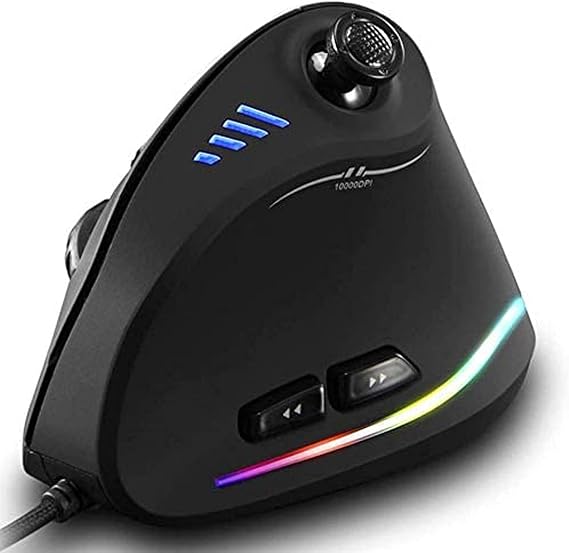 Zeerkeer Ergonomic Vertical Mouse, RGB Wired Vertical Gaming Mouse with Joystick, 11 Programmable Buttons, 5 Adjustable DPI(1500-2500-4000-7000-10000) for PC, Desktop, Laptop1