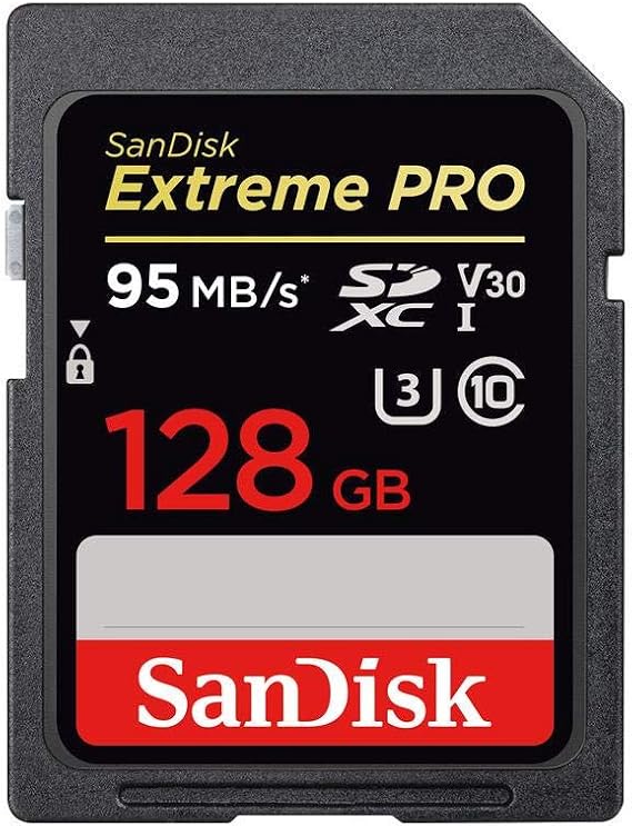 Sandisk SDSDXXG-128G-ANCIN Extreme Pro - Flash Memory Card - 128 GB - SDXC UHS-I - Black, Gray, Red, White, Yellow
