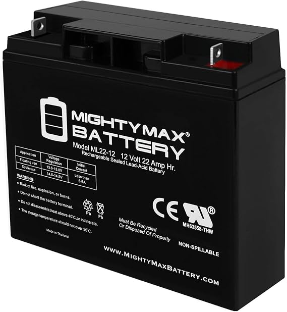 Mighty Max Battery 12v 22ah ups battery replaces 21ah leoch djw12-20, djw 12-20