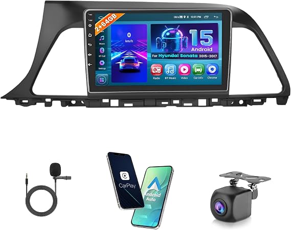 Hikity 2+64GB Android Car Stereo for Hyundai Sonata 2015-2017 (LHD) Radio