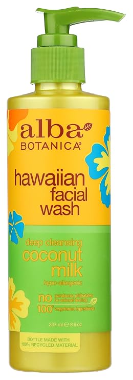 Alba Botanica Hawaiian Facial Wash, Deep Cleansing Coconut Milk, 8 Oz