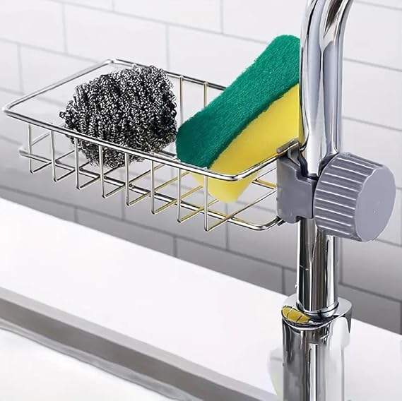 Lavabo Süngerliği Ayarlı Musluk Yanı Bulaşık Süngeri Tezgah Bezi Organizeri