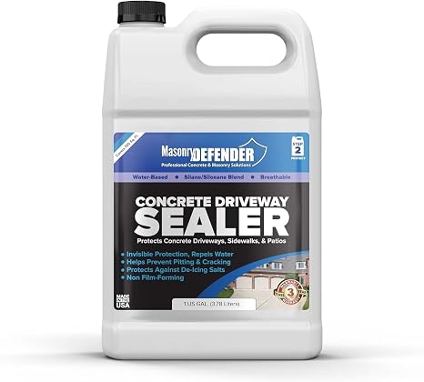 MasonryDefender Concrete Sealer - Deep Penetrating Water Repellent, Silane Siloxane - 1 Gallon