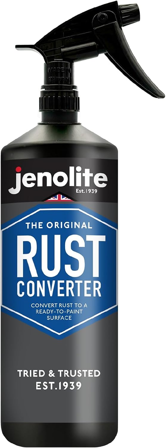 JENOLITE Rust Converter Liquid Trigger Spray | 1 litre | Corrosion Inhibitor & Metal Treatment | Surface Remedy & Remover for Cars | Converts Rust into a Stable, Primed & Ready-to-Paint Surface