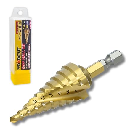 Step Drill Bit 4-22MM, HSS Titanium Step Bit For Metal, Spiral Flute Multiple Hole Drilling Cone Drill Bit, Stepped Up Bits For DIY Lovers