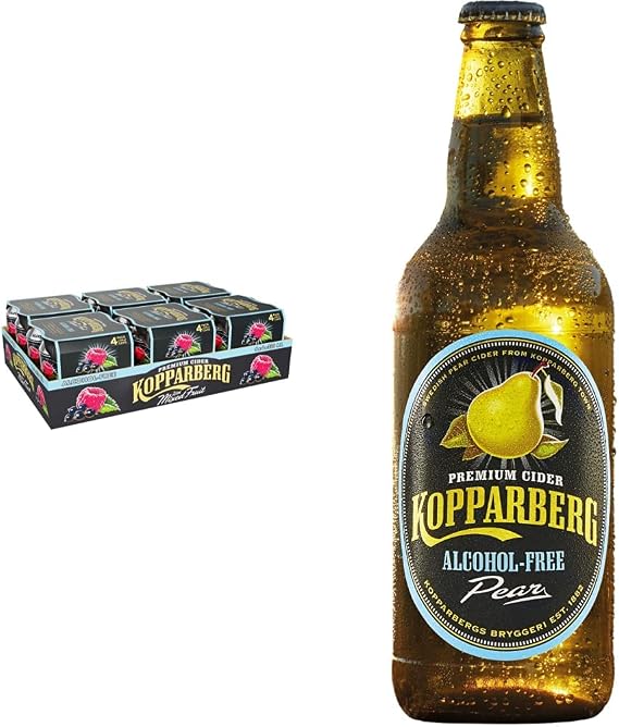 Kopparberg Alcohol Free Mixed Fruit Cider, 24 x 330 ml cans & Alcohol Free Pear Cider 8x500ml Bottles