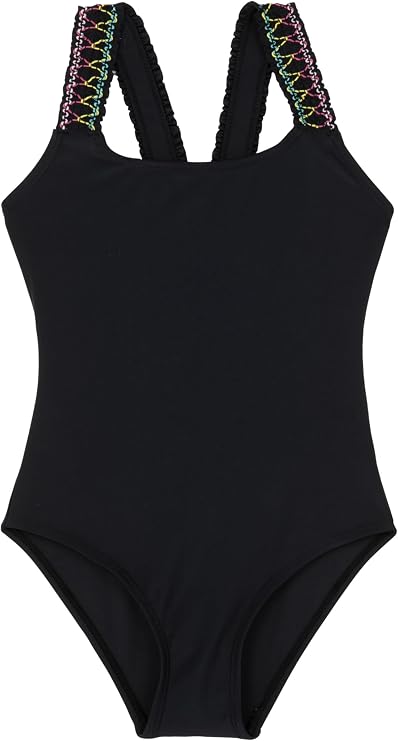 Gottex Kids Ruffle Love Scoop Neck One Piece Swimsuit Chlorine Fade Resistant and Built-in UPF UV 50+ Protection