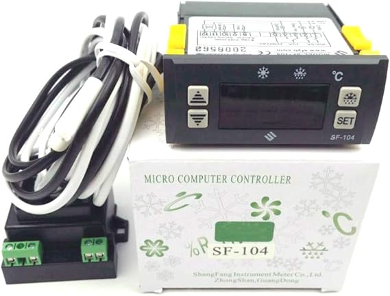 MXBAOHENG Thermostat Temperature Controller SF-104 Digital Display Temperature Regulator 110V Evaporator Fan Controller Defrost Heating Wire Controller