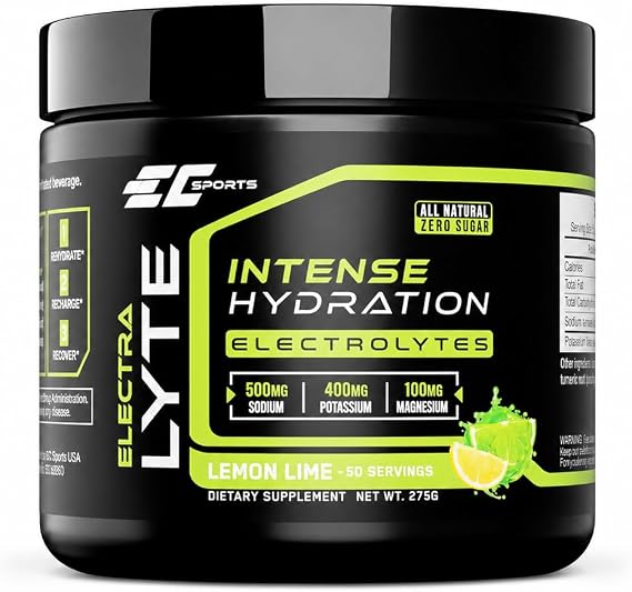 EC Sports ElectraLyte - Electrolyte Powder Supplement - Zero Sugar Electrolytes Drink Mix for Mineral Hydration - Real Fruit Extracts & Premium Electrolyte Powder - 50 Servings