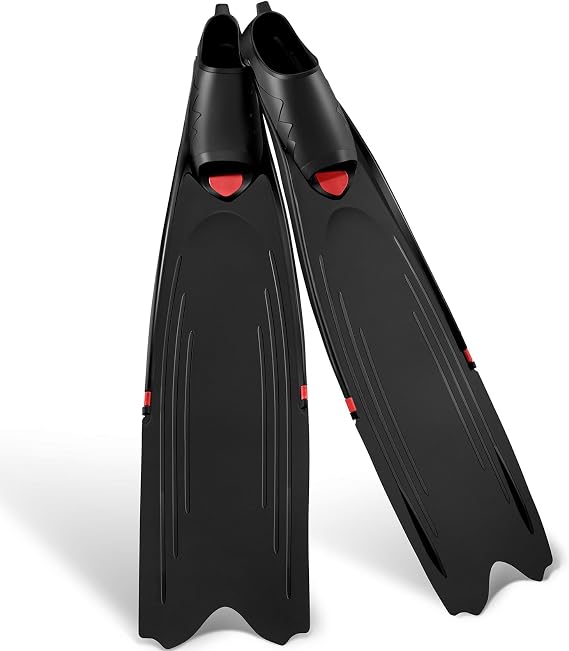 Freediving Fins, Full Foot Pocket Long Blade Diving Fins, Adult Snorkeling Fins for Scuba Diving, Spearfishing and Freediving