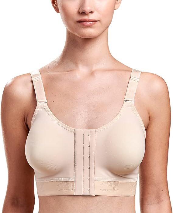 MARENA Caress Low Coverage Pocketed Bra - Compression Support Mastectomy Bra
