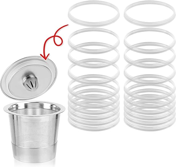 20 Pack Silicone Gaskets Replacement Seals Ring for Keurig Reusable K Cup