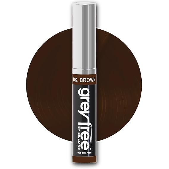 Hair Mascara Root Touch-Up for Gray Hair | Precision Hairline Concealer for Brows & Beard (DARK BROWN)