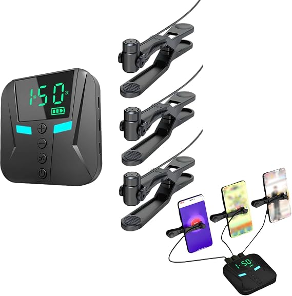 3 Ports Auto Clicker Tapper for Smart Phone, Clicks for Phone Apps Video Live Streaming Gadget Fast Click Simulation Finger Continuous Click, for Live Broadcasts Likes, Games, Shopping, Reward Tasks