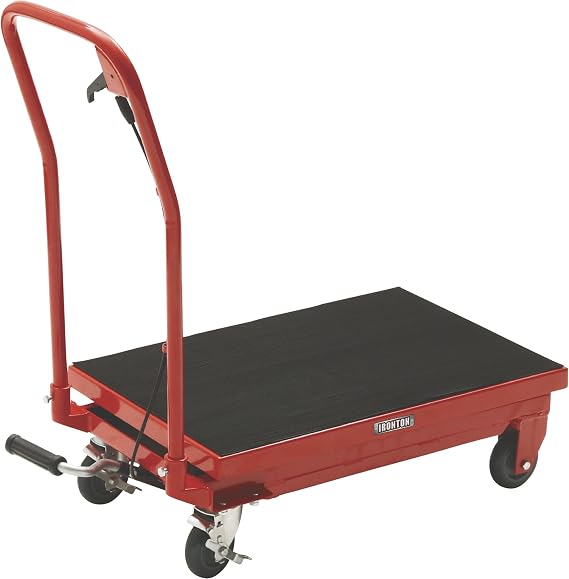 Ironton Hydraulic Table Cart, 500-Lb. Capacity, 28 5/8in. Lift | Controlled load positioning, Shop/warehouse use, Mobile work surface, Durable construction, Shop and warehouse use