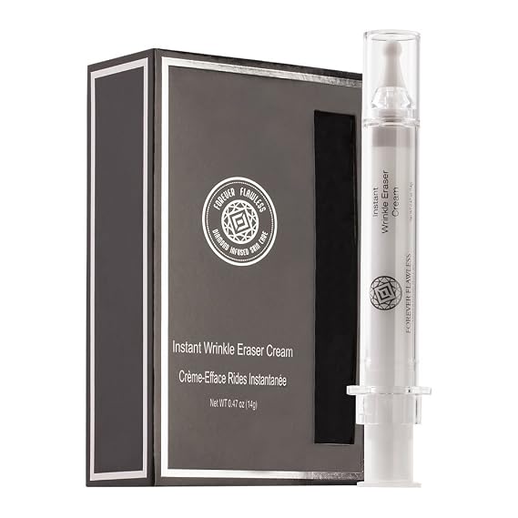 Forever Flawless Diamond infused Instant Wrinkle Eraser Cream. Formulated to Minimize Wrinkles and Fine-Lines and Battle the Aging Process. For a Flawless Appearance.