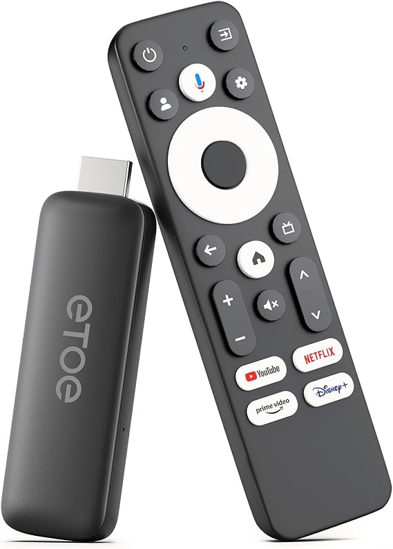ETOE Google TV Box, Netflix Certified, Streaming Media Player Supports Google Cast/Google Assistant/Wifi 2.4G 5G/Bluetooth 5.0 - Black