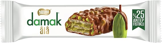 Nestlé Damak Ala Sütlü Çikolata Kaplamalı Antep Fıstıklı Gofret 30 g