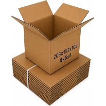 25 Boxes of 8x6x4 Inch Small Cardboard Boxes Pack of 25 | Single Wall Shipping Boxes, Mailing & Postal Boxes | Strong Corrugated Packing Boxes for Moving, Storage, Royal Mail Small Parcel
