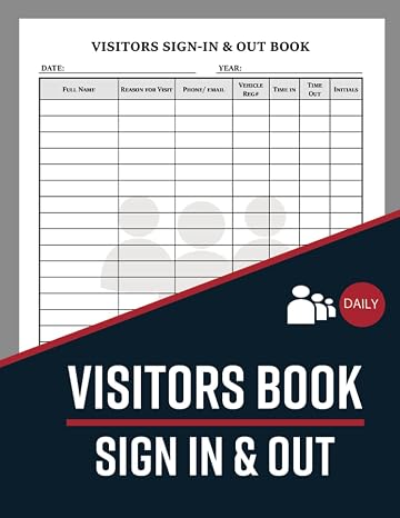 Visitors Book Sign In and Out: Track & Trace Visitor Log Book With Vehicle Reg & Contact Tracing Register For Workplace & Businesses
