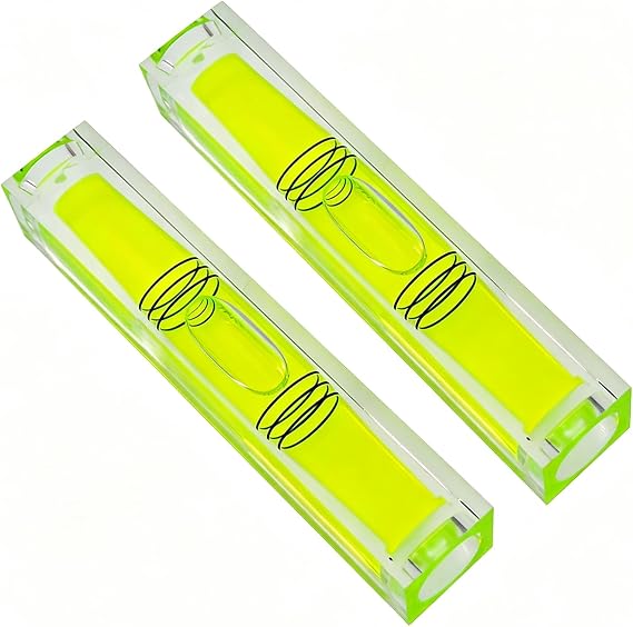 2PCS high-precision leveling bubble extended three line horizontal bubble water level gauge for household use, capable of 180 degrees in place turning 80x15X15mm (green(nonmagnetic))