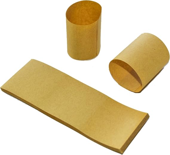 Gmark Self-Adhesive Kraft Paper Napkin Bands (500 Count) - 4.25 x 1.5 Inch Professional Napkin Rings - Self-Sealing Disposable Silverware Wrappers for Restaurants & Formal Events GM1087A