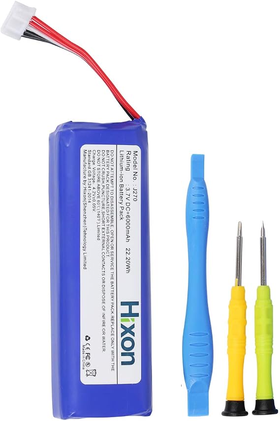 Hixon 6000mAh Replacement Li-Polymer Battery Suitable for JBL Chaarge 2, Chaarge 2 Plus / 2+, Chaarge 3 Wireless Portable Bluetooth Speaker, Speaker Replacement Battery