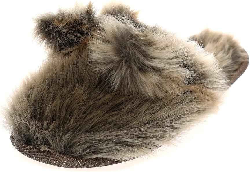 Womens Mens Dog Ears Bear Indoor Slippers Winter Warm Fluffy Slides Fuzzy Memory Foam House Bedroom Slippers