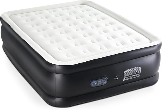 FansaFurn 22" Inflatable Air Mattress with Built-in Pump, Double Height, Non-Slip, 660lb Capacity - Queen Size