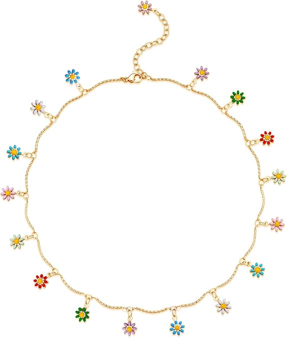 Fettero Dainty Gold Necklaces for Women Trendy Non Tarnish 14K Gold Plated Choker Necklace Cute Charm Summer Necklace Stack for Wedding Beach Jewelry