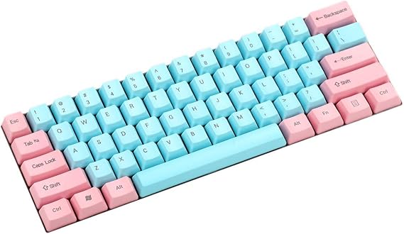 NPKC 61 87 104 Keys Miami Thick PBT OEM Profile Keycap for MX Switches GH60 Tenkeyless Mechanical Gaming Keyboard (Only Keycap) (61 Top Print)