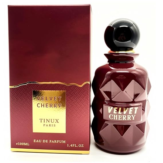 Velvet Cherry Eau De Parfum for Women 100ml / 3.4 fl oz | Long Lasting Floral Fruity Black Cherry, Almond, Rose, Vanilla & Tonka Bean | Premium EDP Spray