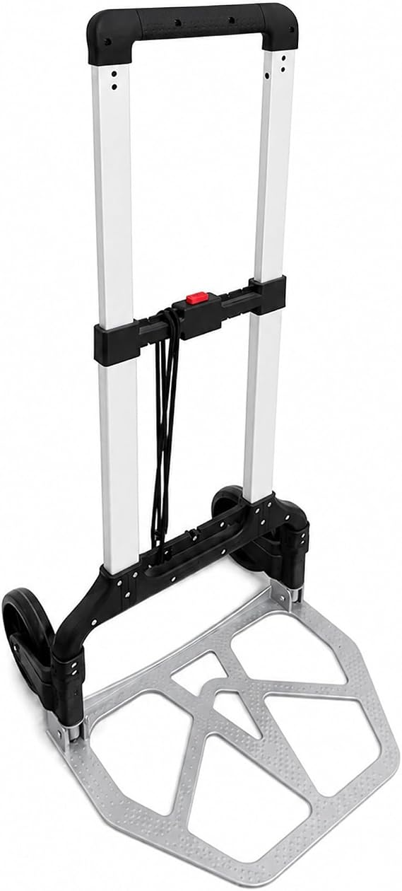 Katlanabilir Yük Taşıma Arabası 100 Kg, İki Tekerlekli Portatif El Arabası, Ayarlanabilir Saplı, Elastik Sabitleme İpli, Ev, Ofis, Depo ve Bahçe