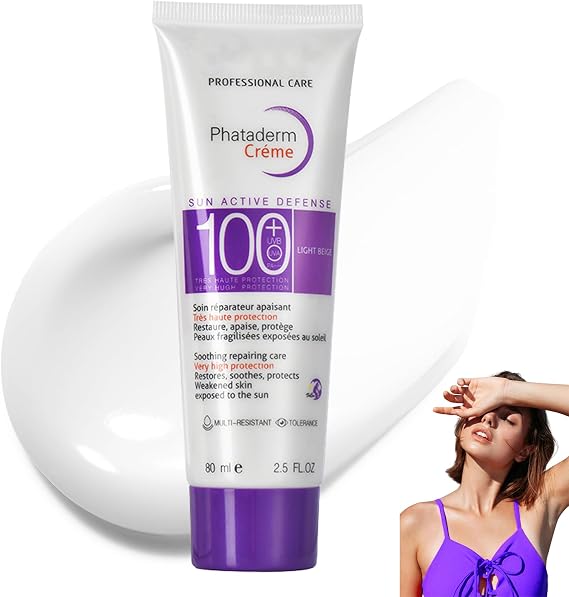 Sunscreen SPF 100+, Sun Cream SPF 100 PA+++, Very High Protection Suncream Factor 100, Very Water + Sweat Resistant, Refreshing, Ultra Light UV Protetion Face Sunscreen Non Greasy & Non Sticky (80ml）