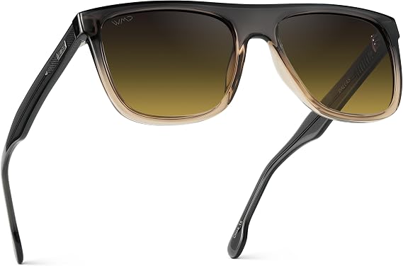 WearMe Pro Dallas Men's Polarized Sunglasses, Bold Flat-Top Square Frame