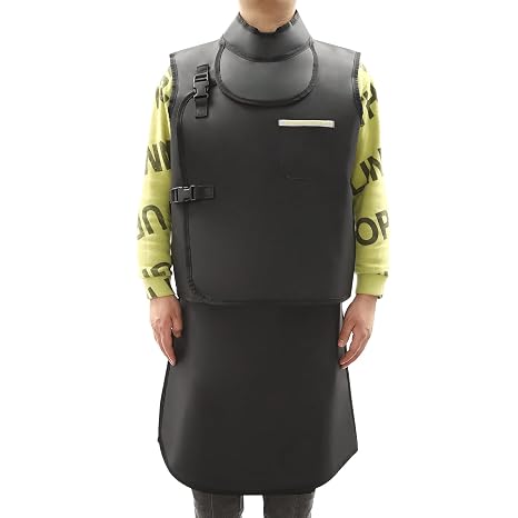 Xray Shield Clothes, 0.5mmpb Radiation Protection Clothes, X-Ray Protective Suit for Hospitals Laboratories, with Collar for Radiation Protection in Hospital Radiology, Teeth Clinics (Black)